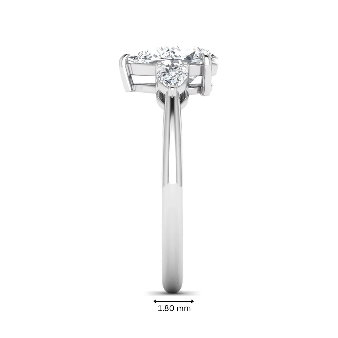 OctaPearl 1.5 ct Pear Three Stone Lab Grown Diamond Engagement Ring