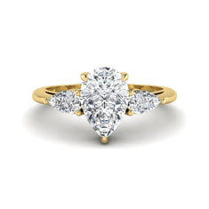OctaPearl 1.5 ct Pear Three Stone Lab Grown Diamond Engagement Ring