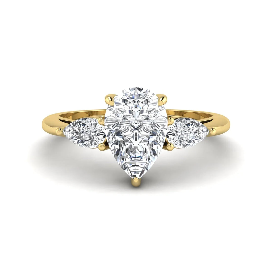 OctaPearl 1.5 ct Pear Three Stone Lab Grown Diamond Engagement Ring