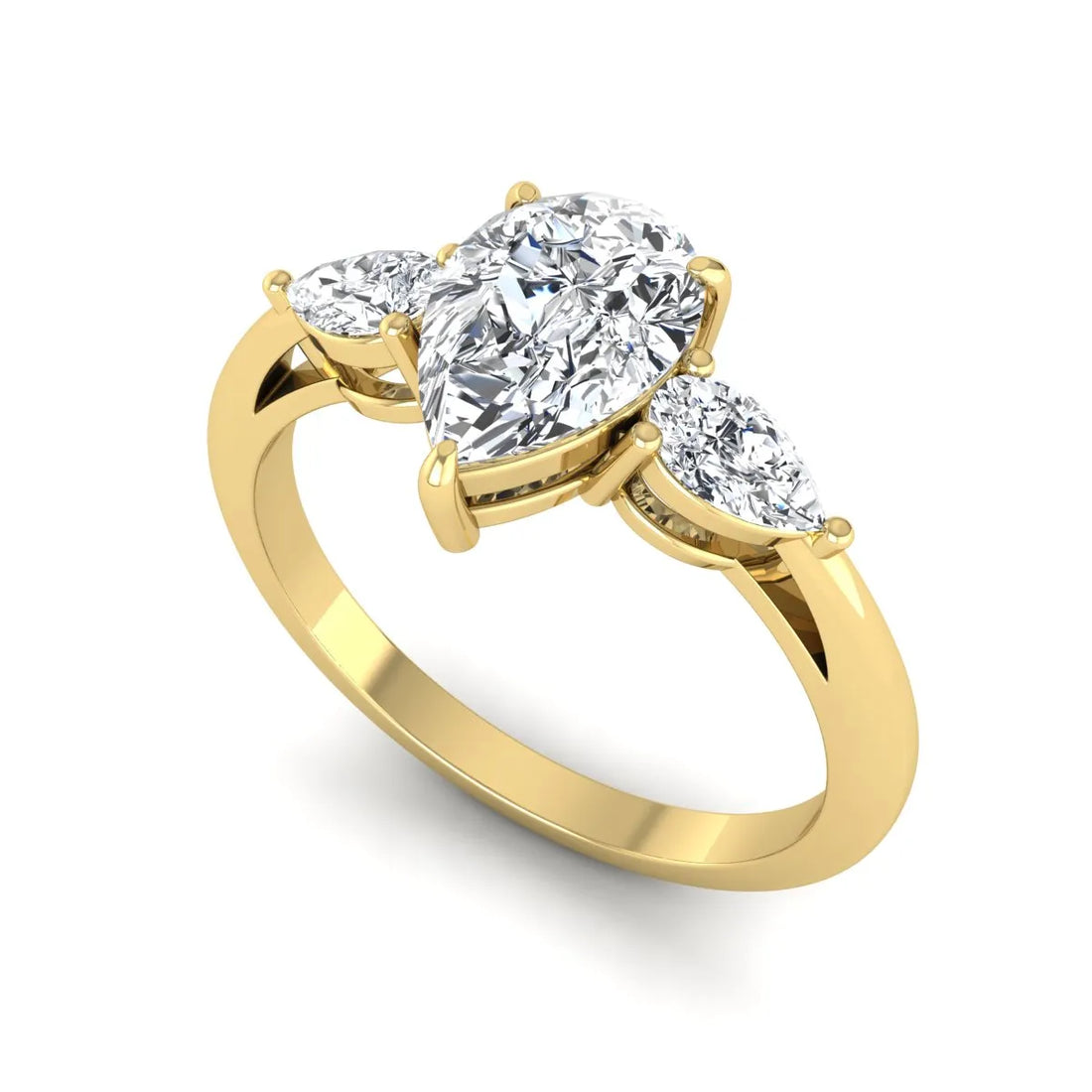 OctaPearl 1.5 ct Pear Three Stone Lab Grown Diamond Engagement Ring