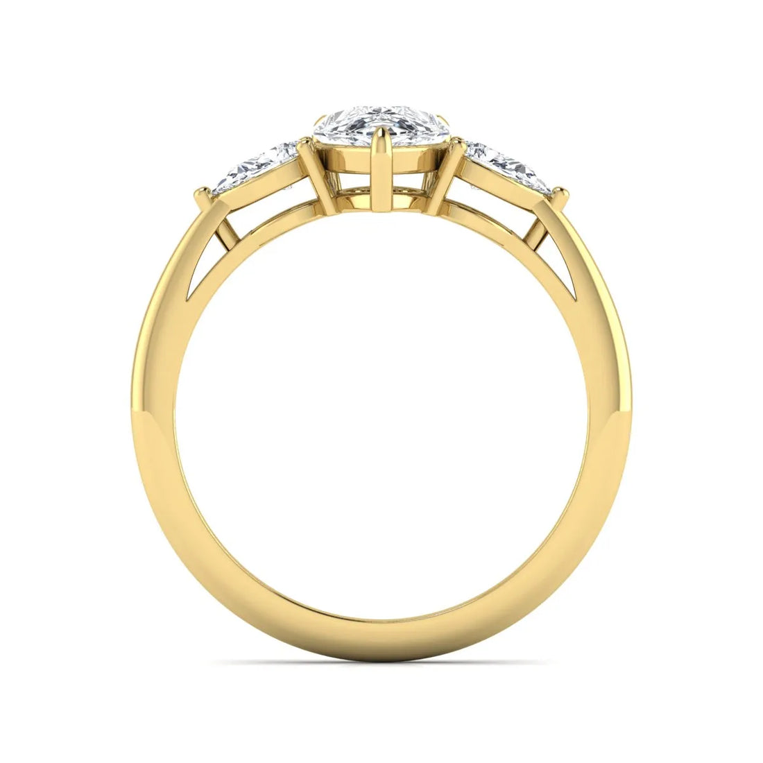 OctaPearl 1.5 ct Pear Three Stone Lab Grown Diamond Engagement Ring