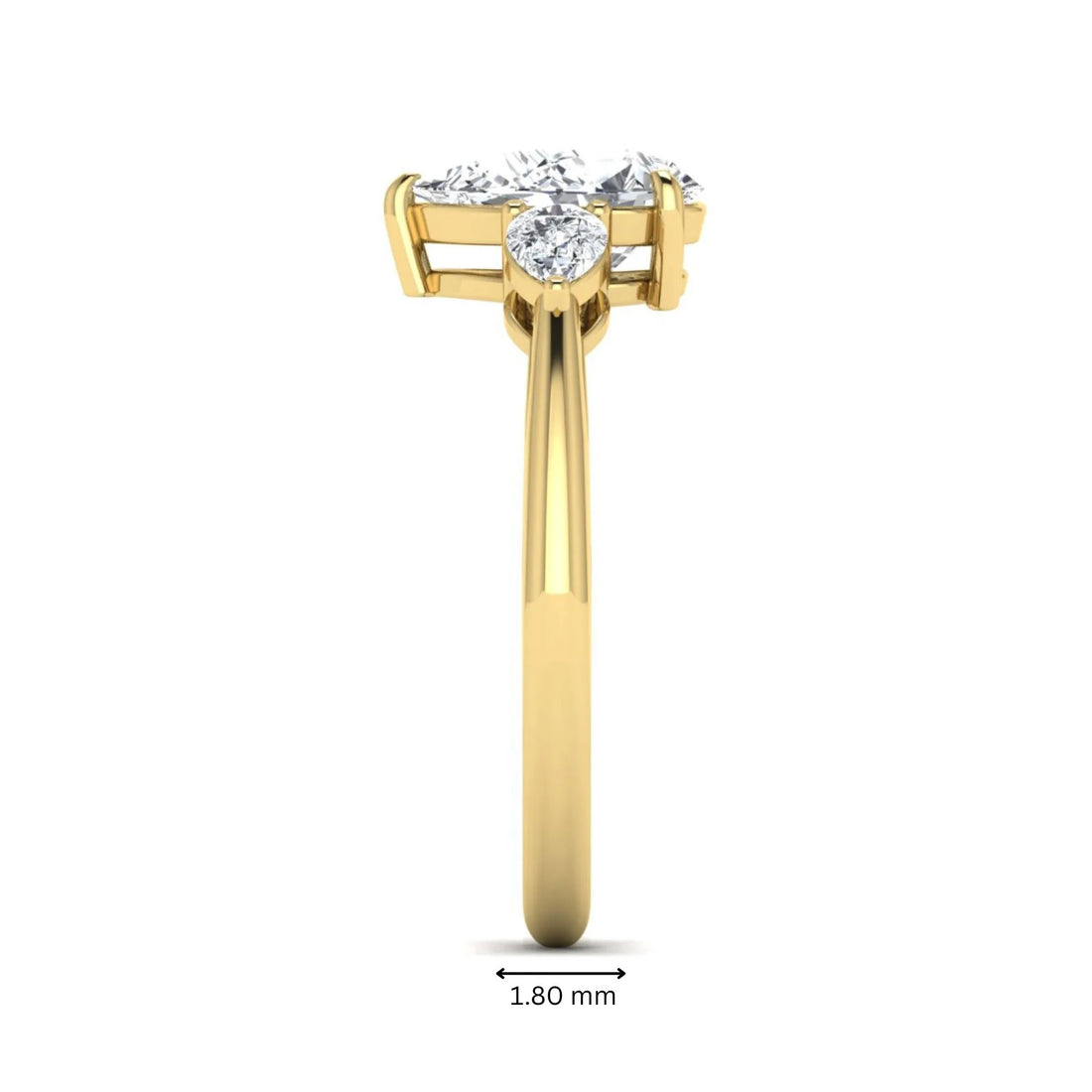 OctaPearl 1.5 ct Pear Three Stone Lab Grown Diamond Engagement Ring