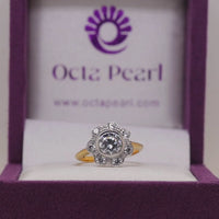 Vintage Floral Halo Moissanite Diamond Elegant Ring