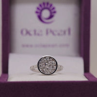 Marquise & Baguette CZ Cluster Ring – Round Bezel Statement Ring