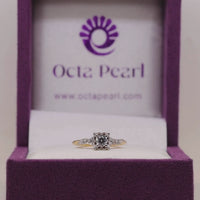 Vintage Floral Moissanite Diamond Engagement Ring