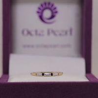 Baguette & Tapered Baguette CZ Three Stone Ring