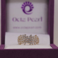 Cluster Moissanite Diamond Wide Band Statement Ring