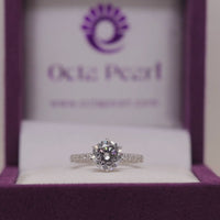 Hidden Halo solitaire accent  diamond ring