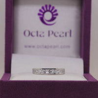 Princess CZ Stone Channel Setting Half Eternity Band
