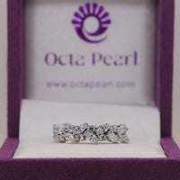 Marquise Cluster Moissanite Diamond Wedding Band