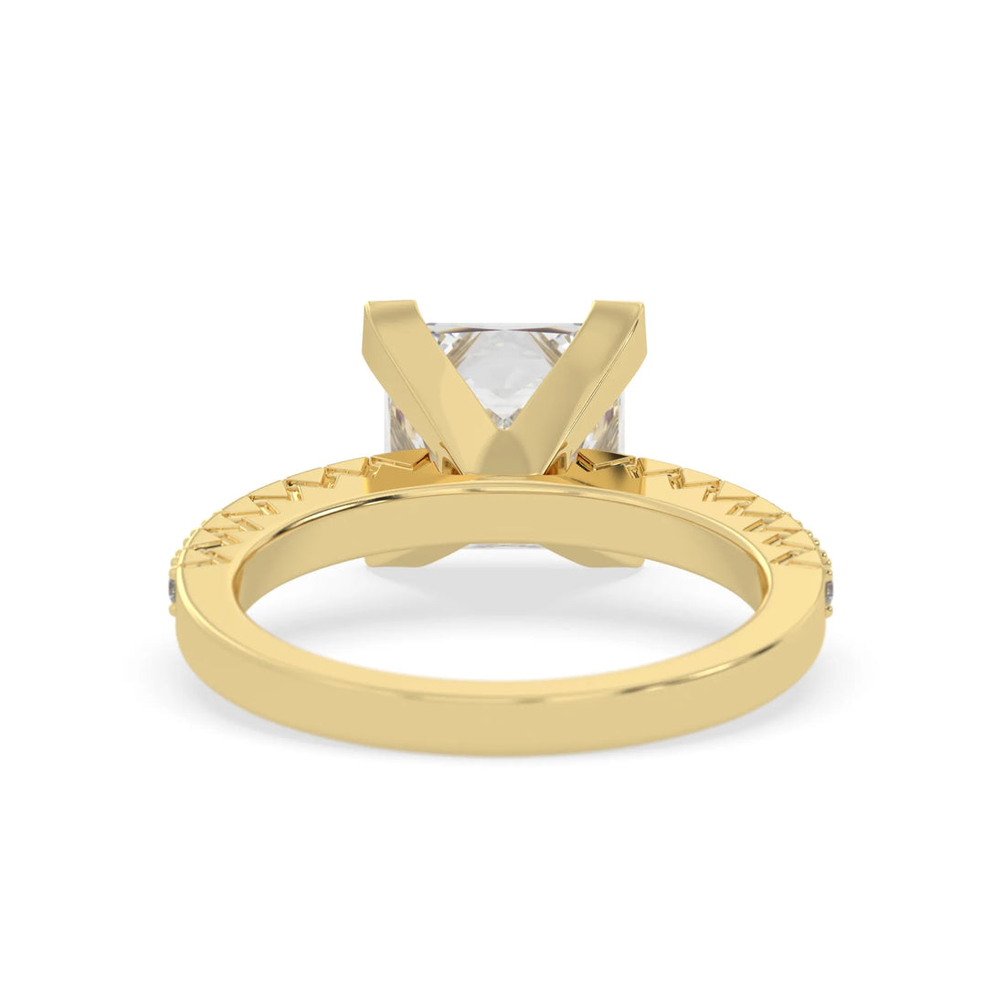 OctaPearl 3 ct Princess Lab Grown Diamond Pave Engagement Ring