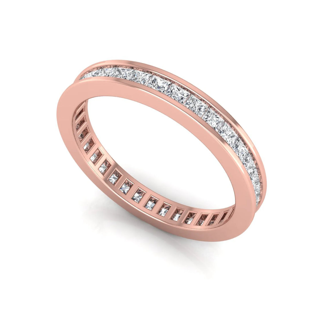 OctaPearl Princess Channel Set Lab Grown Diamond Full Eternity Wedding Band