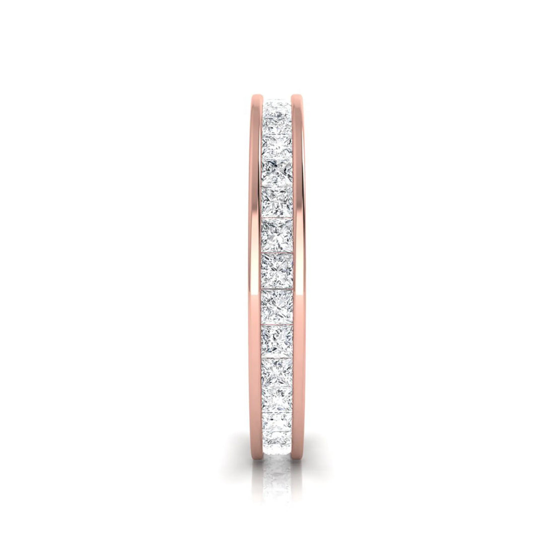 OctaPearl Princess Channel Set Lab Grown Diamond Full Eternity Wedding Band
