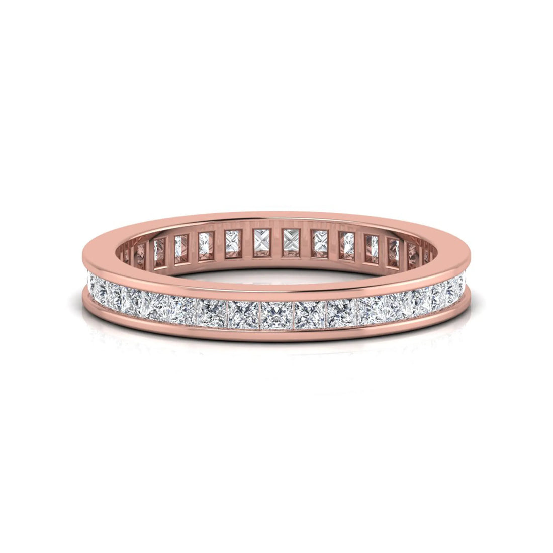 OctaPearl Princess Channel Set Lab Grown Diamond Full Eternity Wedding Band