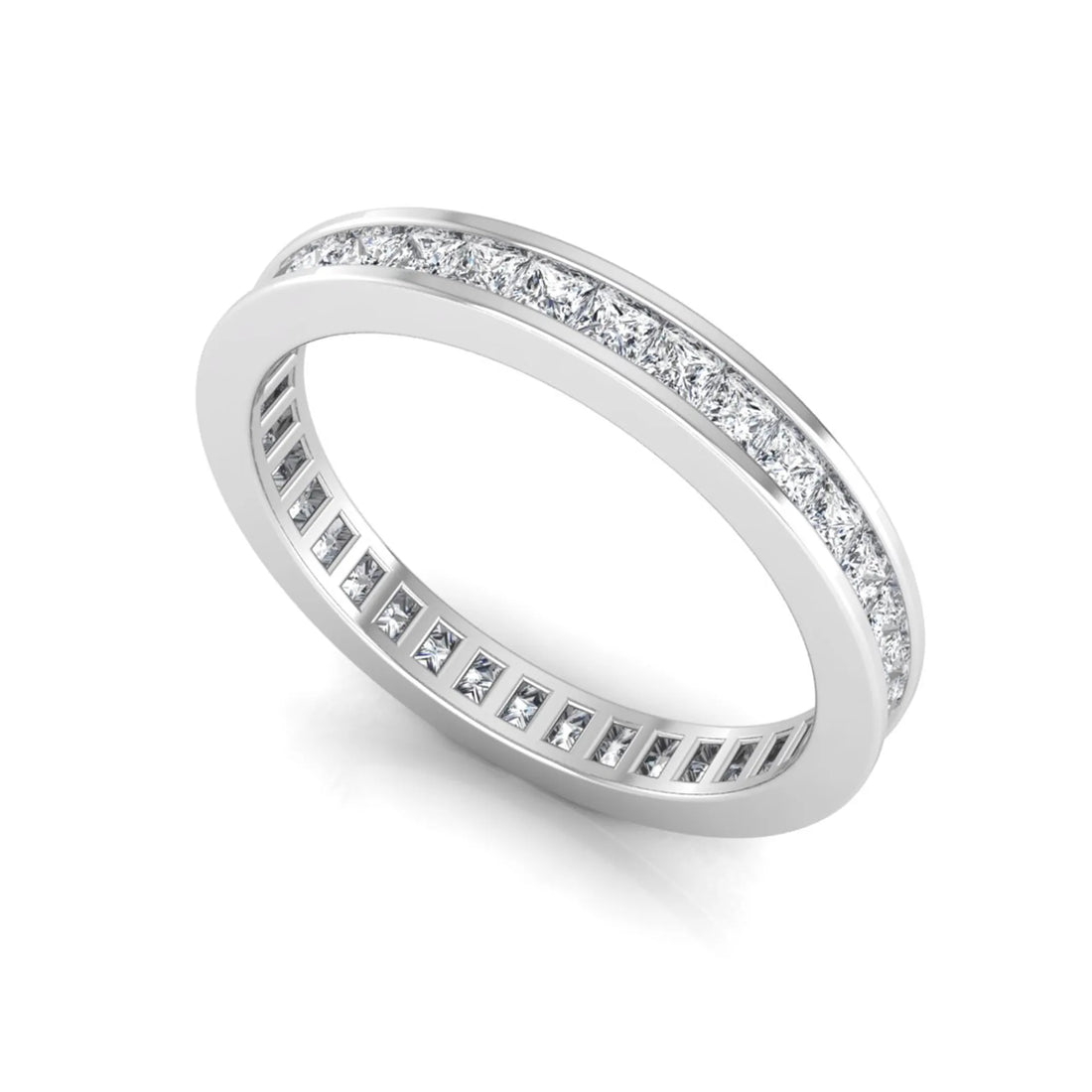OctaPearl Princess Channel Set Lab Grown Diamond Full Eternity Wedding Band