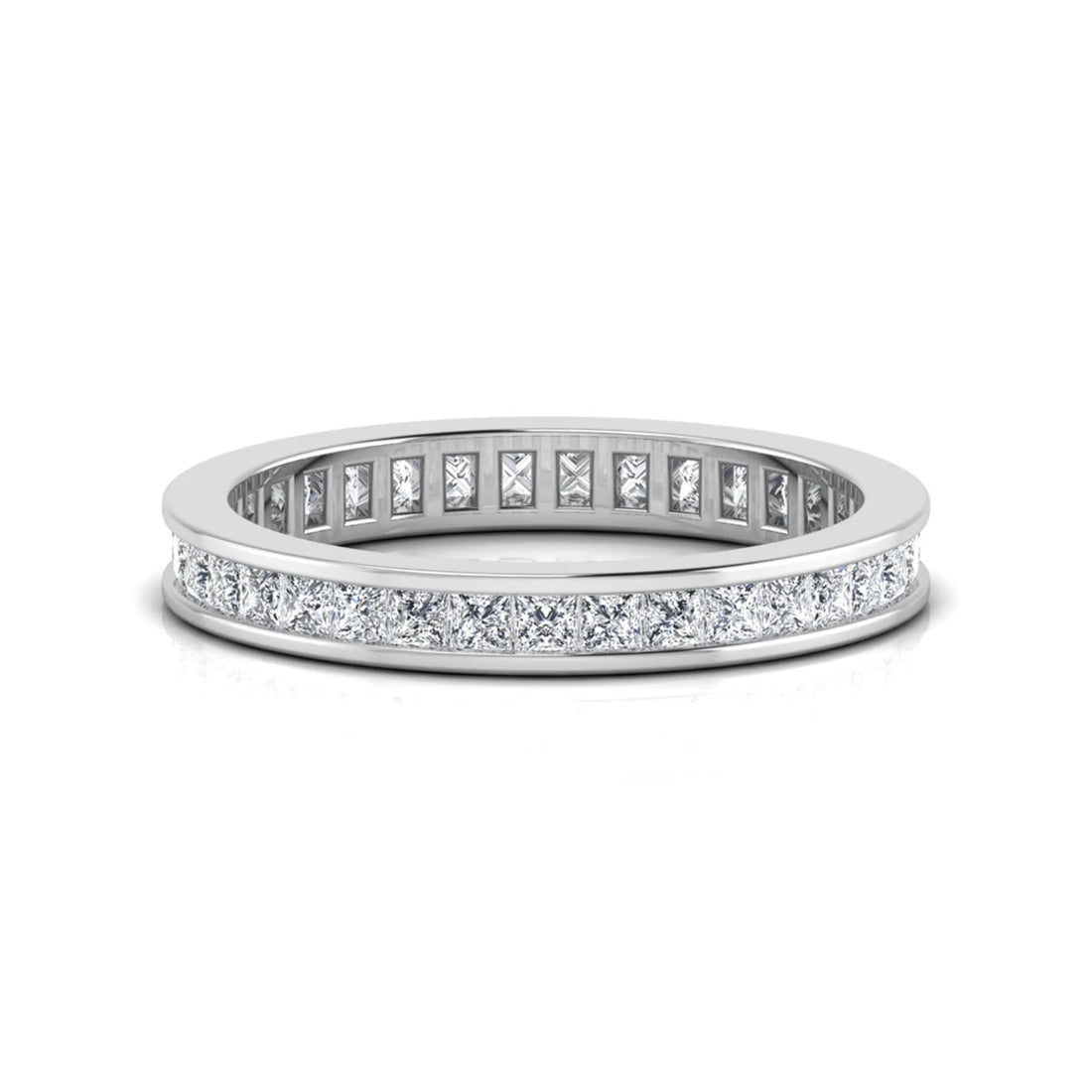 OctaPearl Princess Channel Set Lab Grown Diamond Full Eternity Wedding Band