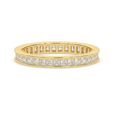 OctaPearl Princess Channel Set Lab Grown Diamond Full Eternity Wedding Band