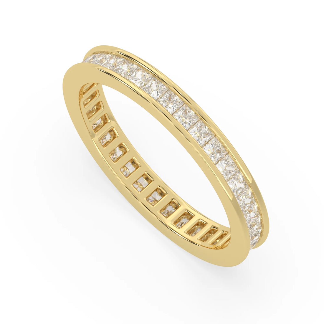 OctaPearl Princess Channel Set Lab Grown Diamond Full Eternity Wedding Band
