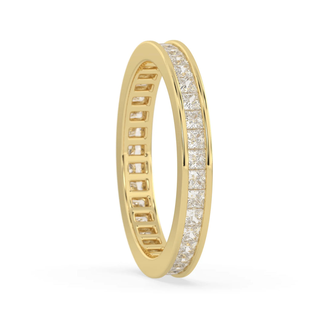 OctaPearl Princess Channel Set Lab Grown Diamond Full Eternity Wedding Band