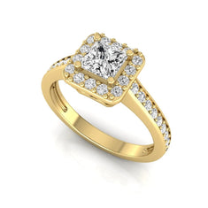 OctaPearl Princess Cut Halo Lab Grown Diamond Engagement Ring - alternate view