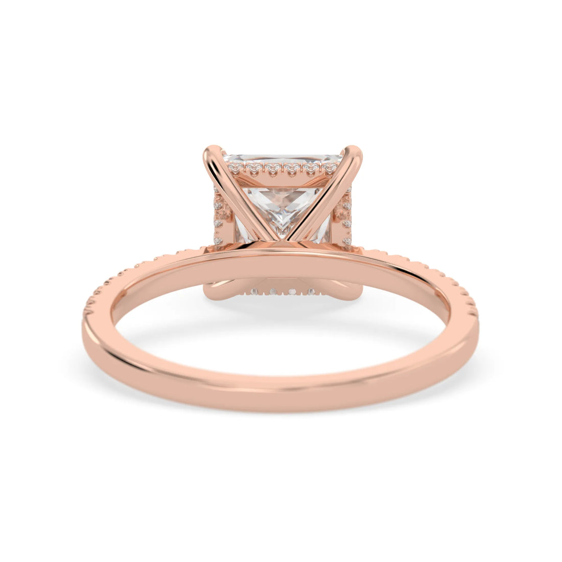 OctaPearl 2 ct Princess Cut Hidden Halo Lab Grown Diamond Engagement Ring