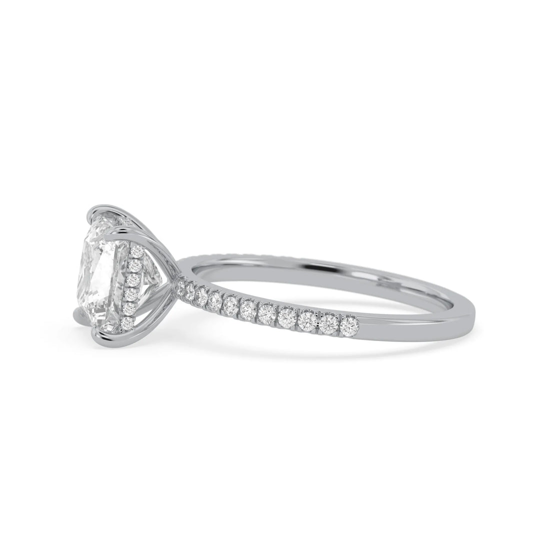 OctaPearl 2 ct Princess Cut Hidden Halo Lab Grown Diamond Engagement Ring