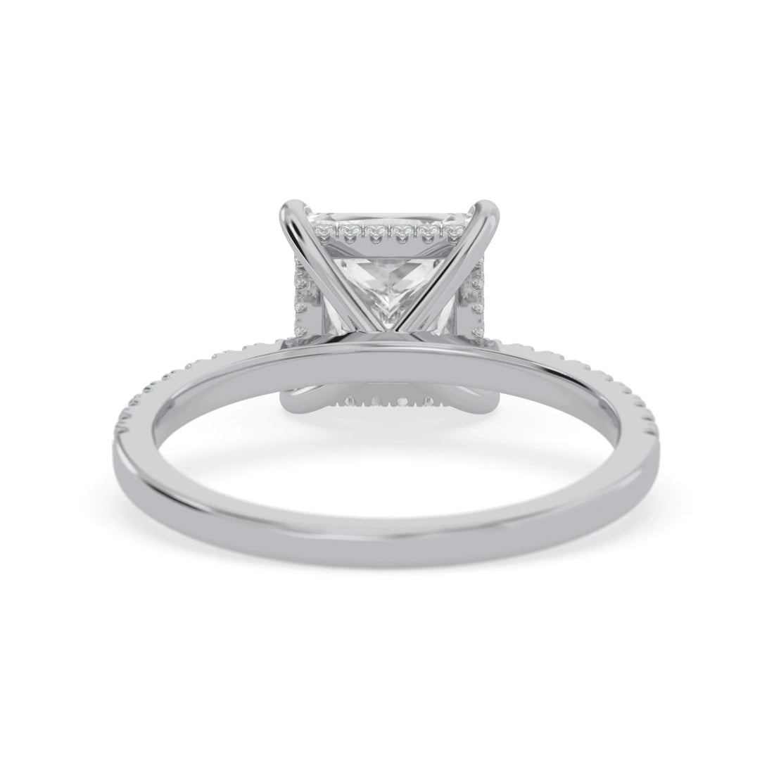 OctaPearl 2 ct Princess Cut Hidden Halo Lab Grown Diamond Engagement Ring