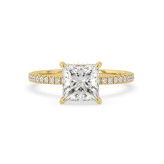 OctaPearl 2 ct Princess Cut Hidden Halo Lab Grown Diamond Engagement Ring