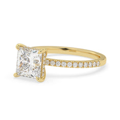 OctaPearl 2 ct Princess Cut Hidden Halo Lab Grown Diamond Engagement Ring - alternate view