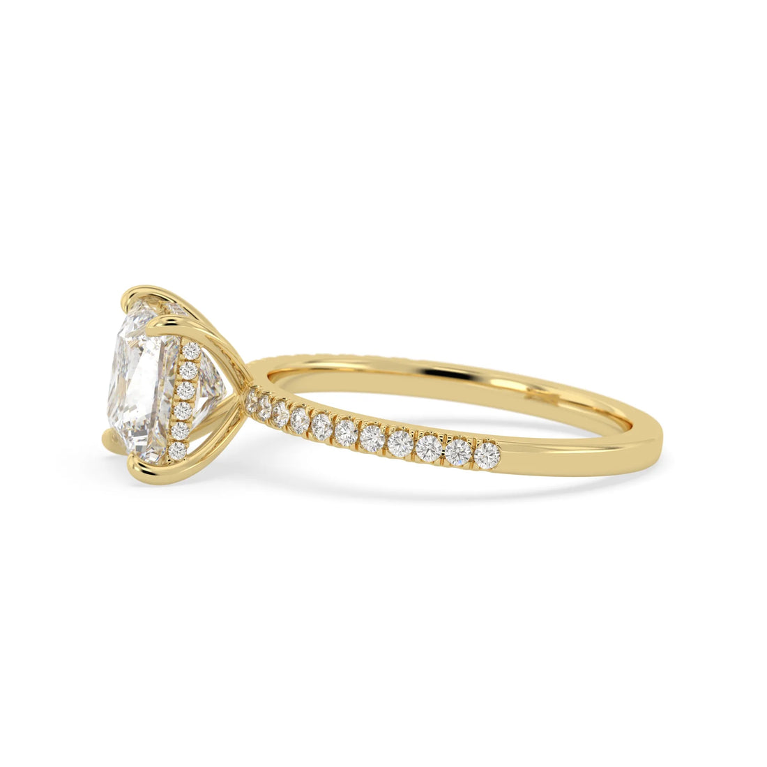 OctaPearl 2 ct Princess Cut Hidden Halo Lab Grown Diamond Engagement Ring