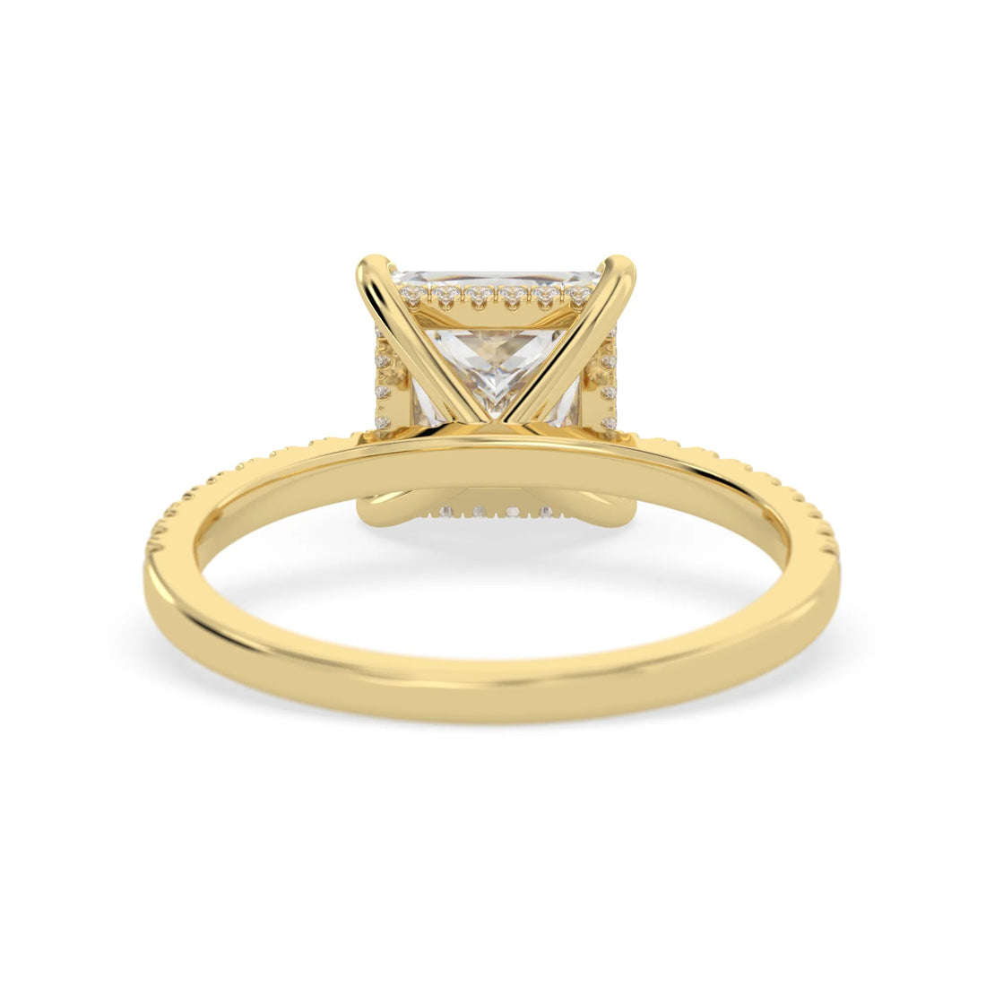 OctaPearl 2 ct Princess Cut Hidden Halo Lab Grown Diamond Engagement Ring