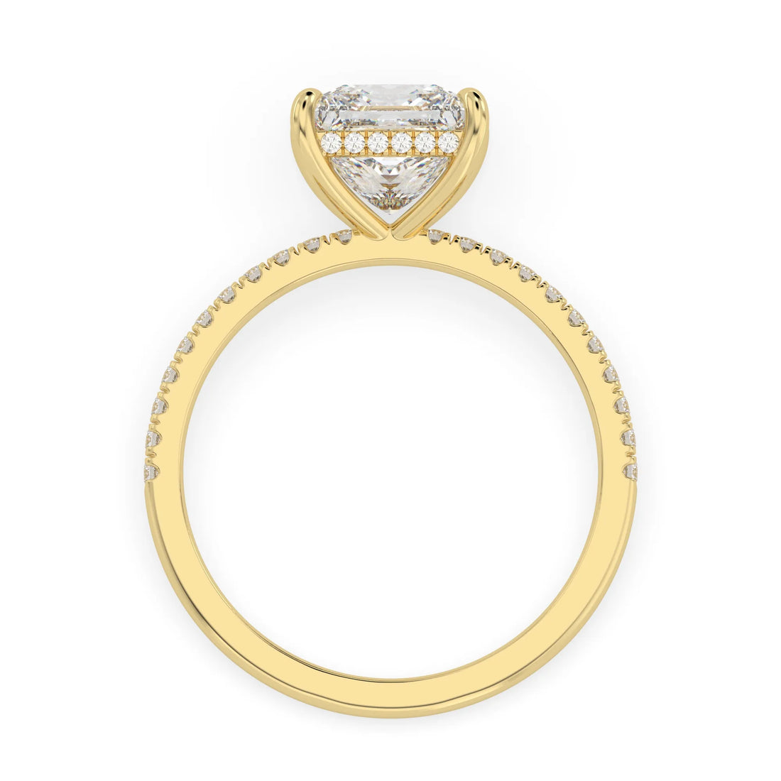 OctaPearl 2 ct Princess Cut Hidden Halo Lab Grown Diamond Engagement Ring