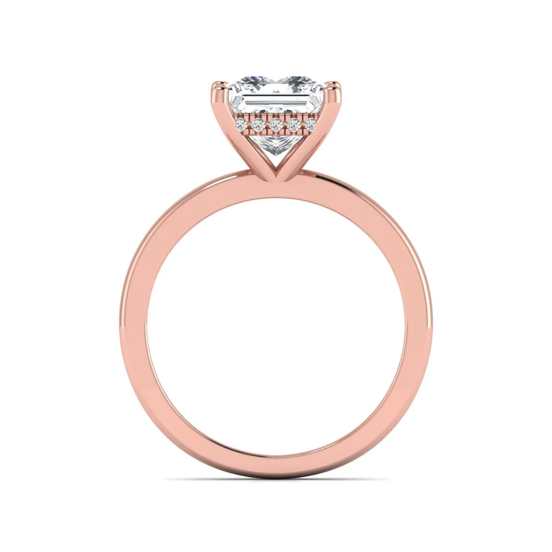 OctaPearl 2.5 ct Princess Cut Hidden Halo Lab Grown Diamond Solitaire Engagement Ring