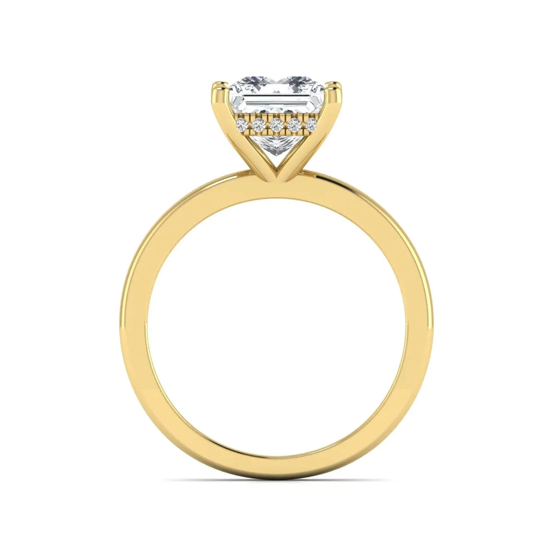 OctaPearl 2.5 ct Princess Cut Hidden Halo Lab Grown Diamond Solitaire Engagement Ring