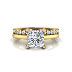 OctaPearl 1 ct Princess Cut Lab Grown Diamond Bridal Ring Set