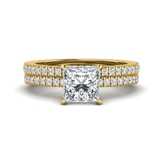 OctaPearl 2 ct Princess Cut Lab Grown Diamond Bridal Ring Set with Eternity Band