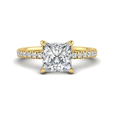 OctaPearl 3 ct Princess Cut Lab Grown Diamond Pavé Engagement Ring
