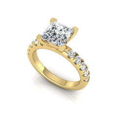 OctaPearl 2 ct Princess Cut Lab Grown Diamond Side Stone Engagement Ring - alternate view