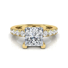 OctaPearl 2 ct Princess Cut Lab Grown Diamond Side Stone Engagement Ring