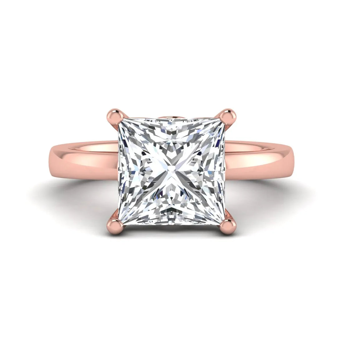 OctaPearl 3 ct Princess Cut Lab Grown Diamond Solitaire Engagement Ring