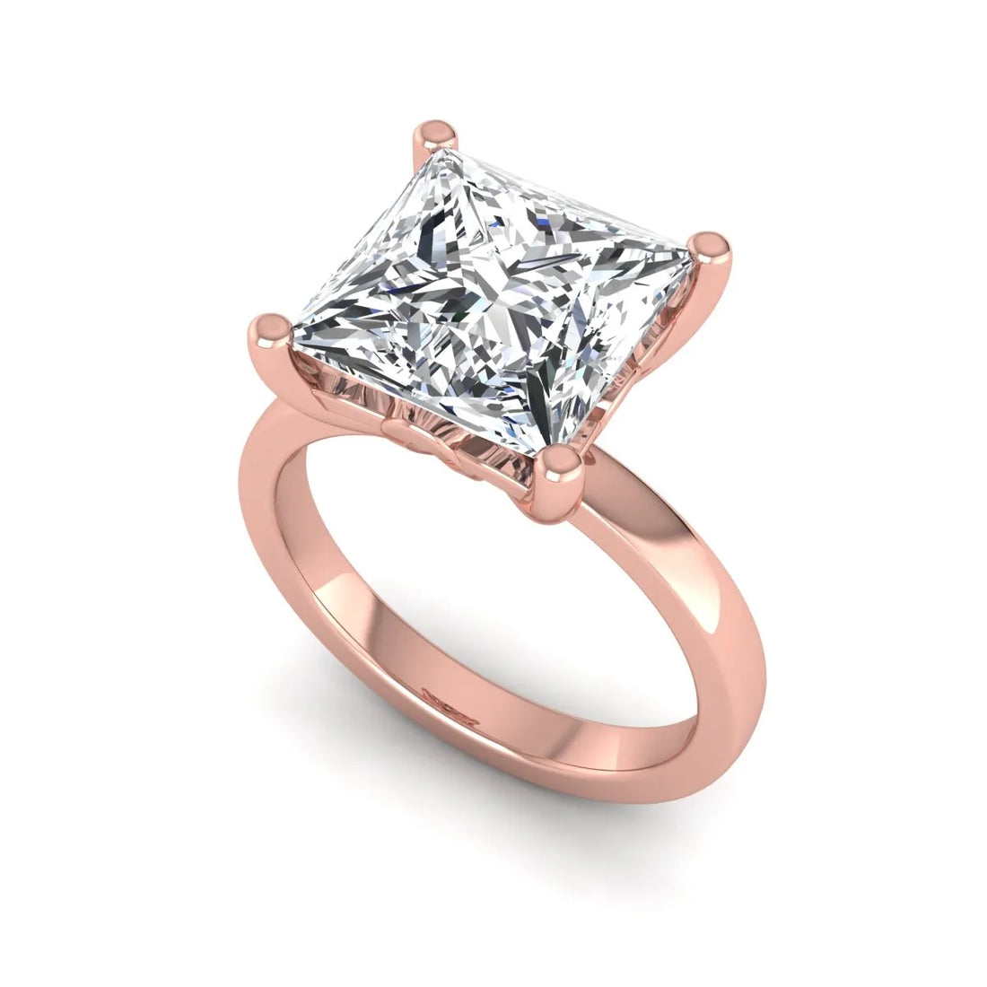 OctaPearl 3 ct Princess Cut Lab Grown Diamond Solitaire Engagement Ring