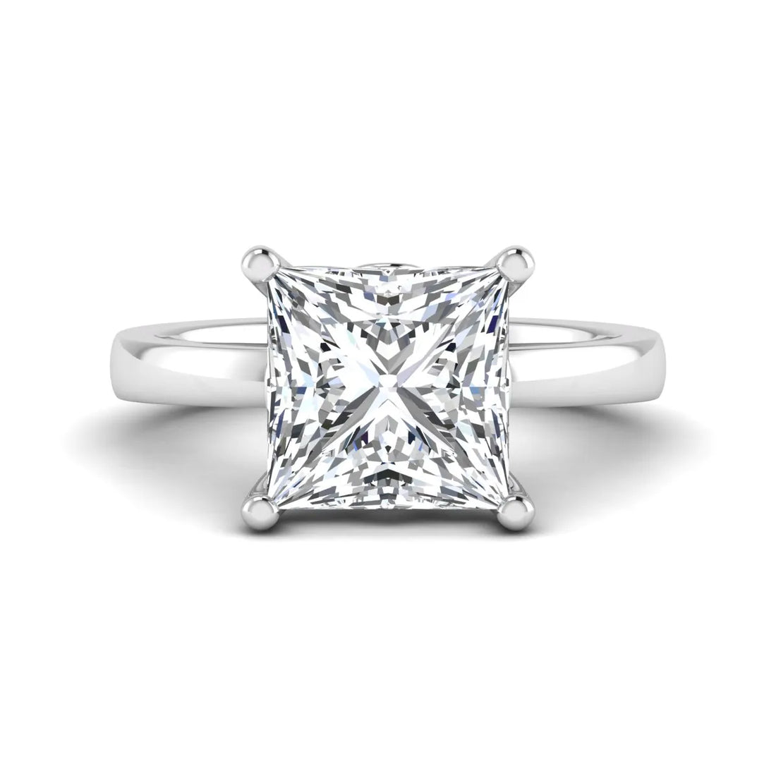 OctaPearl 3 ct Princess Cut Lab Grown Diamond Solitaire Engagement Ring