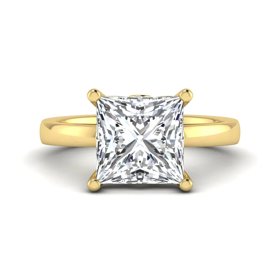OctaPearl 3 ct Princess Cut Lab Grown Diamond Solitaire Engagement Ring