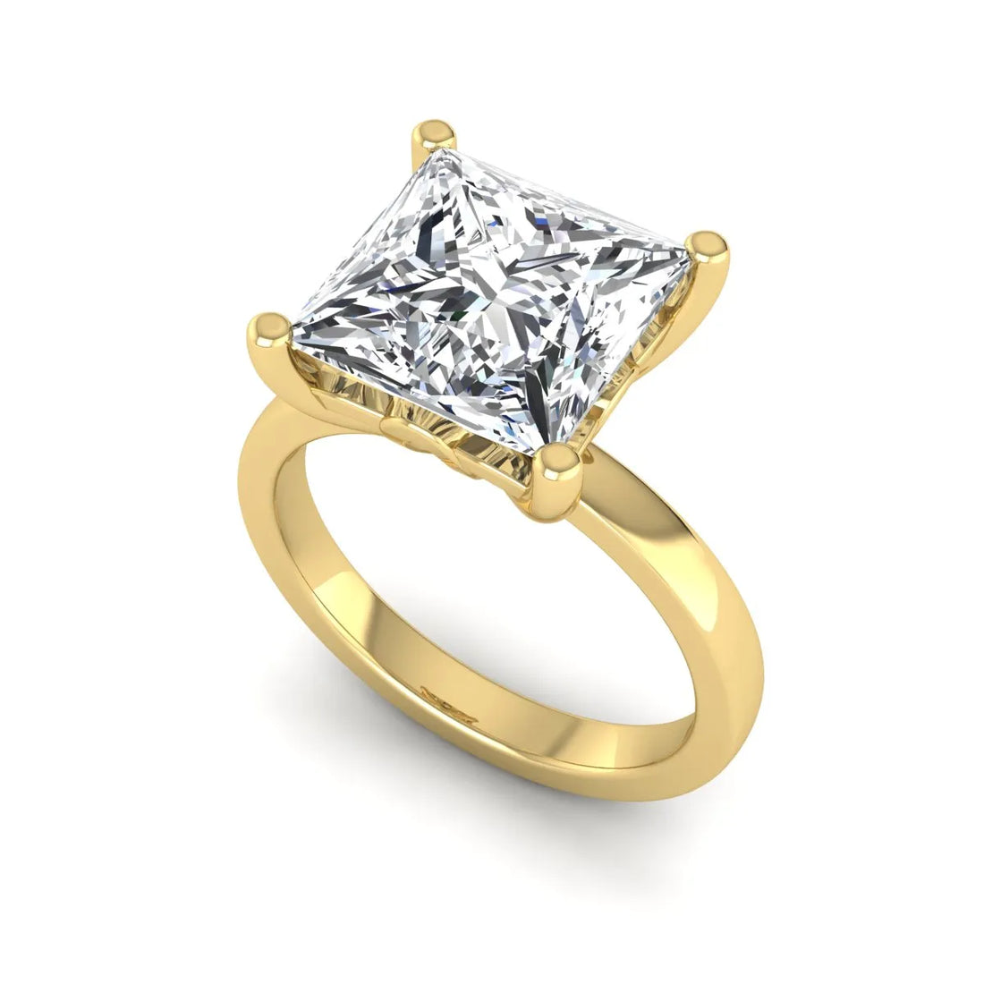 OctaPearl 3 ct Princess Cut Lab Grown Diamond Solitaire Engagement Ring