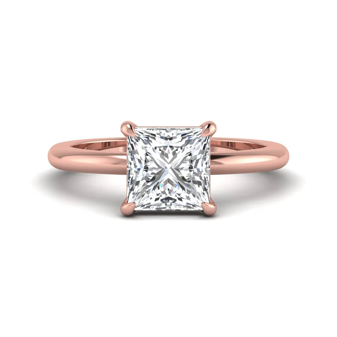 OctaPearl 2.5 ct Princess Cut Lab Grown Diamond Solitaire Engagement Ring