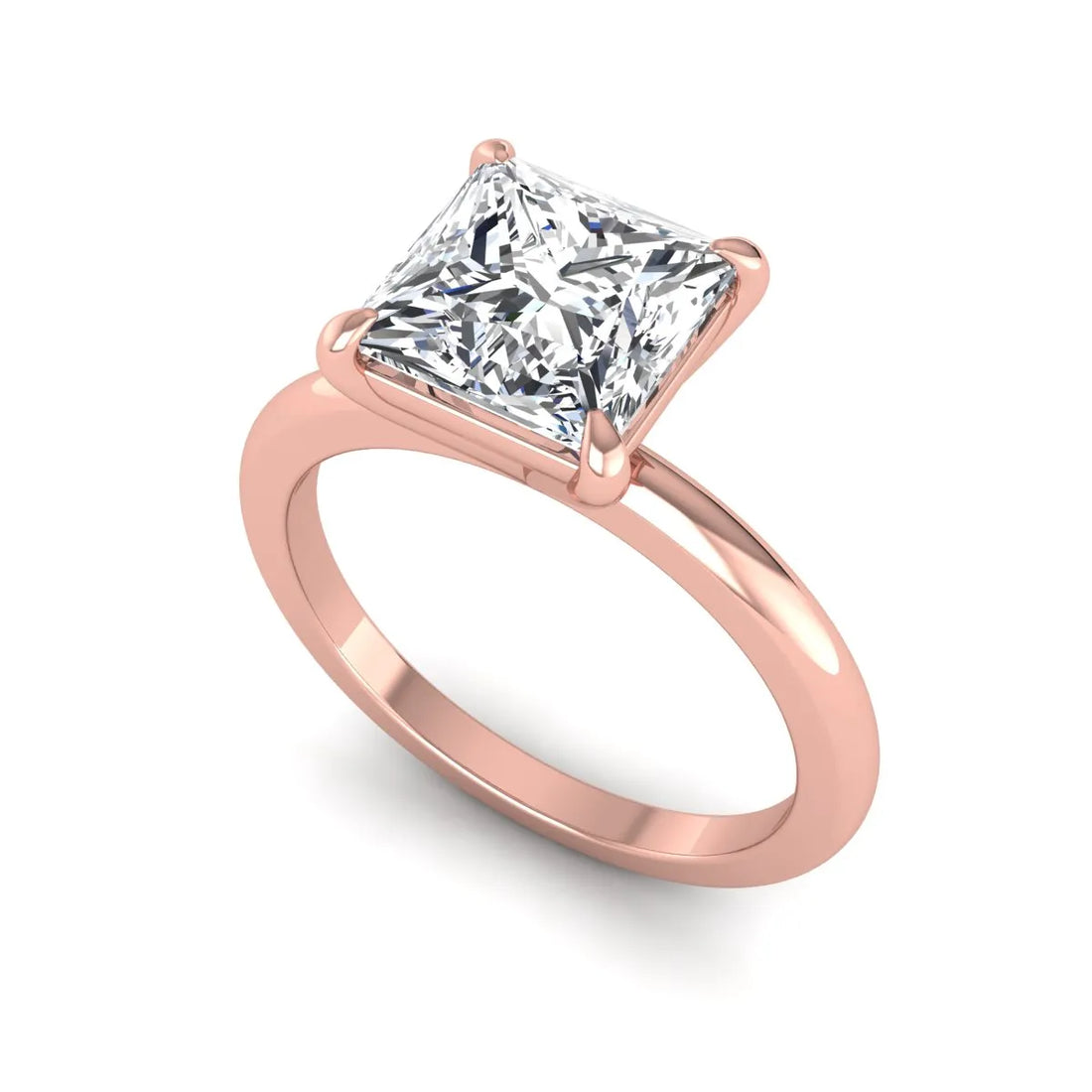 OctaPearl 2.5 ct Princess Cut Lab Grown Diamond Solitaire Engagement Ring