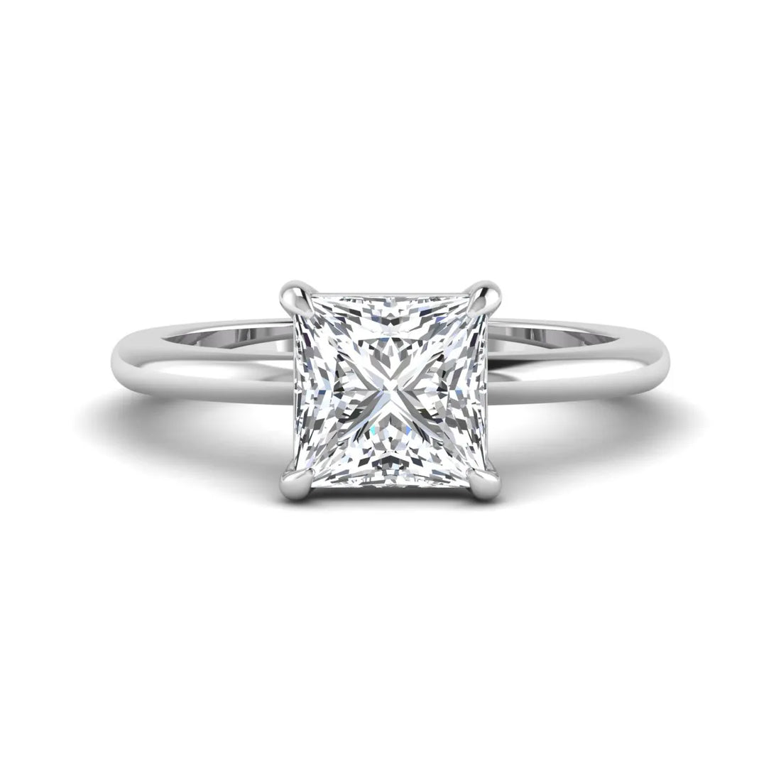 OctaPearl 2.5 ct Princess Cut Lab Grown Diamond Solitaire Engagement Ring