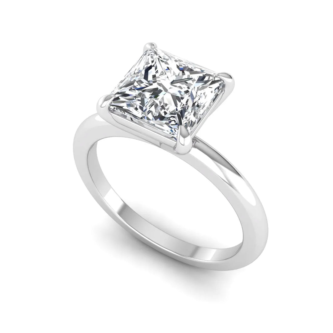 OctaPearl 2.5 ct Princess Cut Lab Grown Diamond Solitaire Engagement Ring