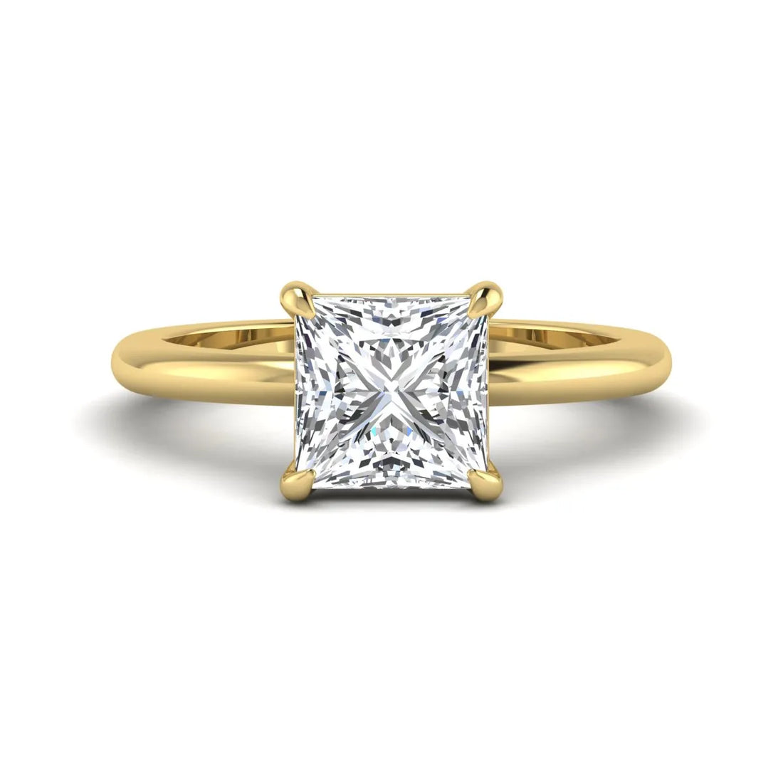 OctaPearl 2.5 ct Princess Cut Lab Grown Diamond Solitaire Engagement Ring