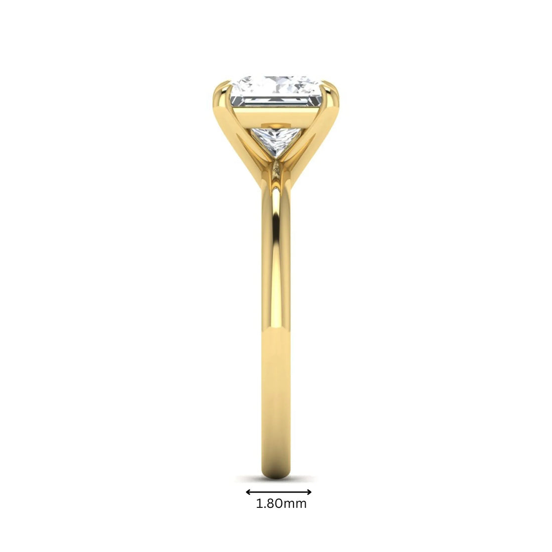 OctaPearl 2.5 ct Princess Cut Lab Grown Diamond Solitaire Engagement Ring